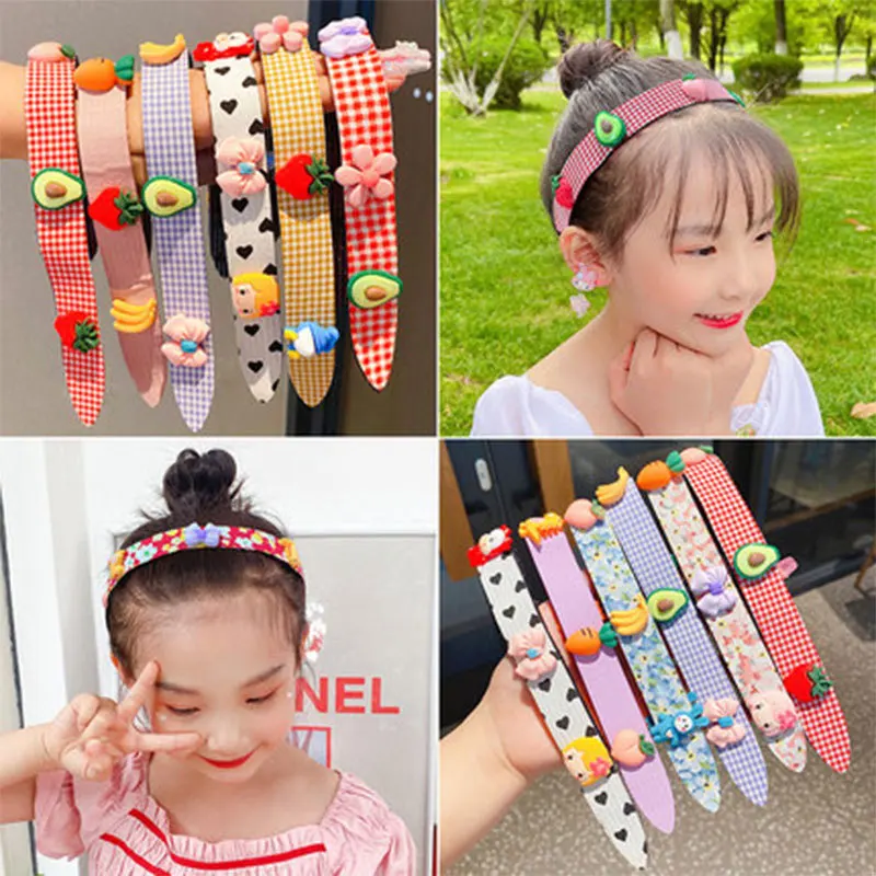 

Kids Hair Pin Cartoon Flower Fruit Bangs Stick Hairbands Baby Girls Lovely Easy Soft Headbands Kids Hair Accessories