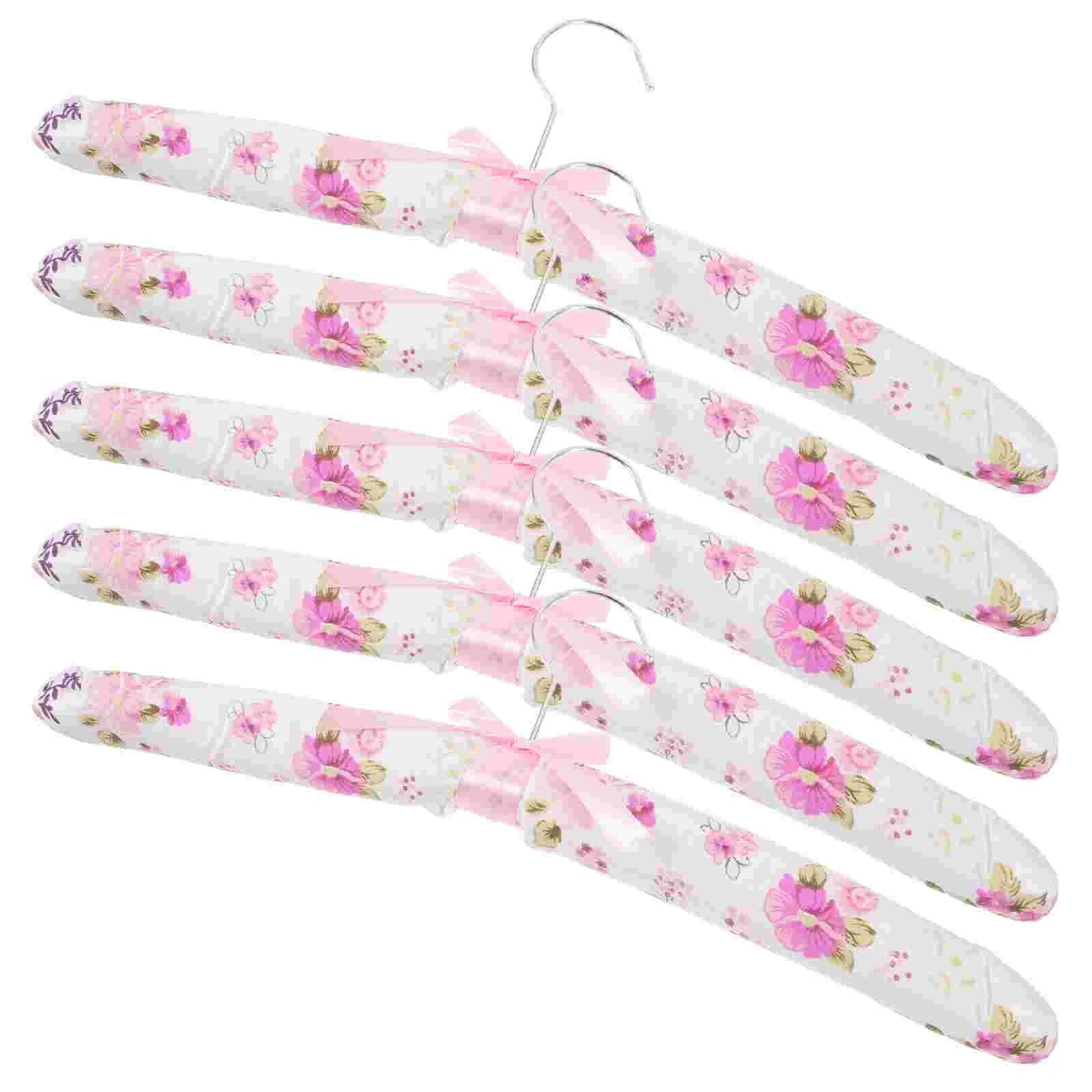 

5pcs Sponge Padded Hangers Sweaters Hangers Thicken Padded Clothes Traceless Hangers