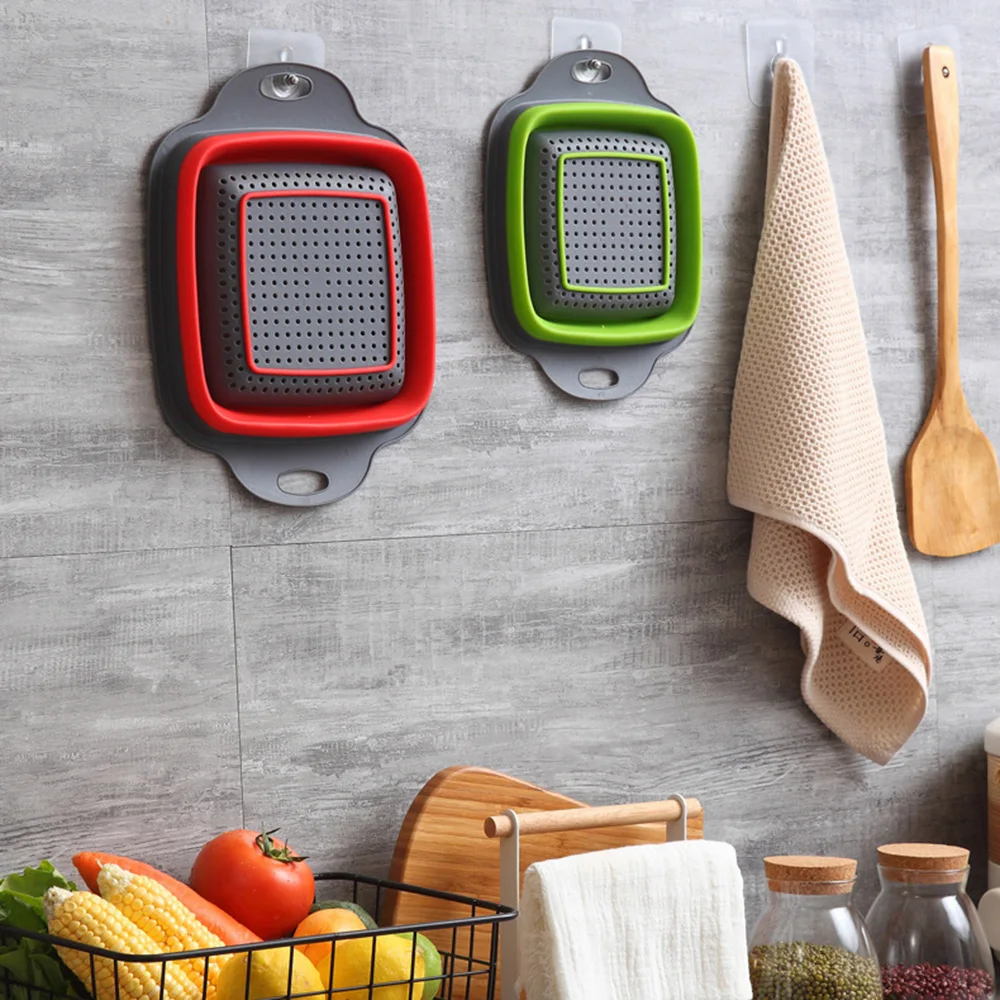 Складная сливная корзина для мытья фруктов и овощей складной дуршлаг сливной