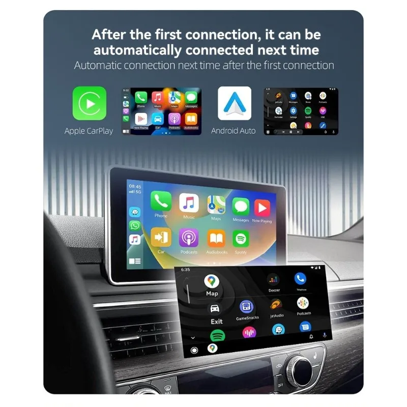 Фото Редкий беспроводной адаптер Carplay для автомобиля, конвертер для IOS/Android телефонов, навигация по картам, управление музыкой №1