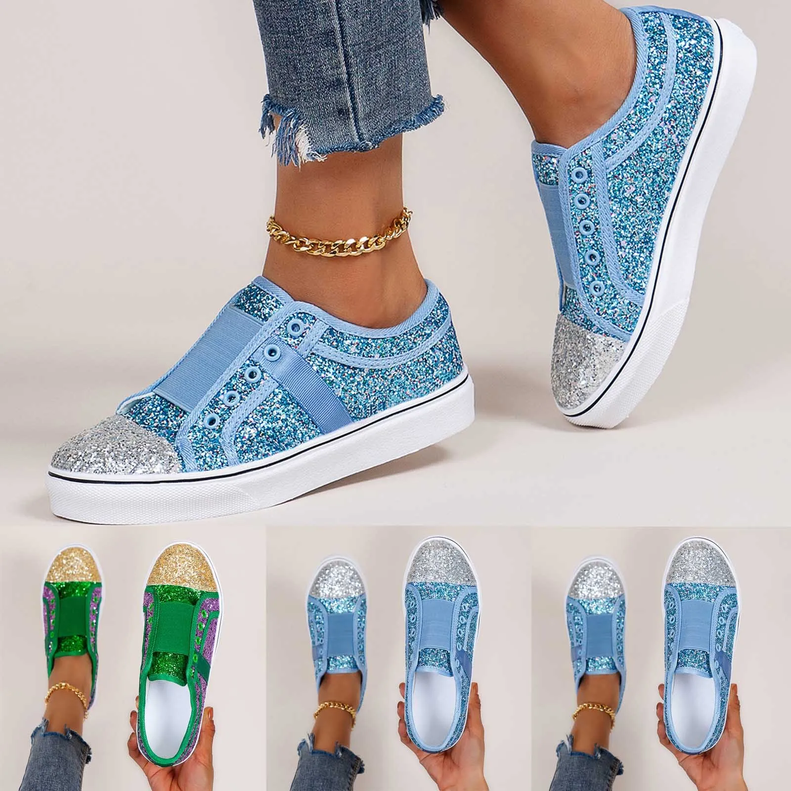 

Women Slip on Sneakers Large Size Casual Single Shoes Flat Sneakers Breathable Hollow Out Casual Shoes woman Vulcanized Shoes
