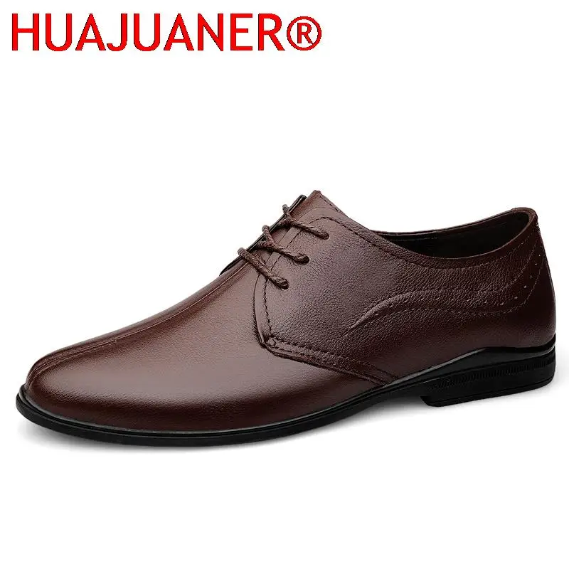 

New Genuine Leather Shoes Men Oxfords Soft Cow Leather Mens Casual Shoes Moccasins Man Business Formal Dress Male Footwear Black