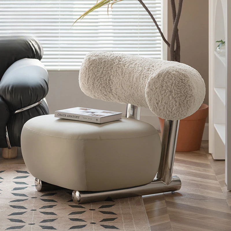 

Sled chair, living room, leisure chair, small unit, modern and simple lamb velvet single person sofa chair