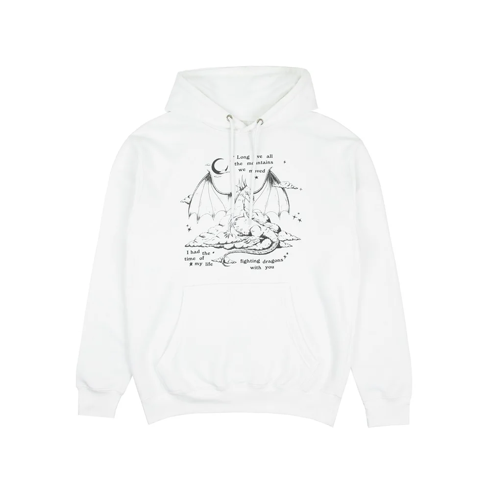 

Taylor Speak Now FIGHTING DRAGONS WITH YOU WHITE HOODIE Merch New Album Sweatshirt For Men/Women Hooded Clothes