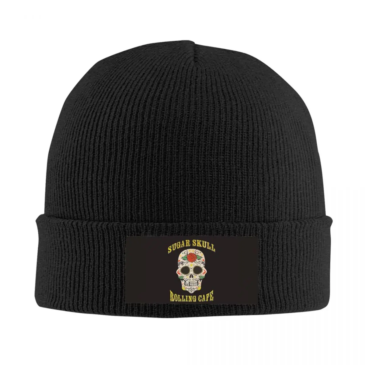 

Sugar Skull Rolling Cafe Vintage Knitted Hat 100% Acrylic Elastic Christmas Gift