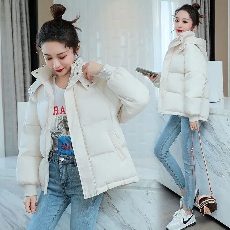 2024 New Parkas Women Winter Jacket Hooded Thick Warm Cotton Padded Parka Casual Basic Coat Female Snow Coat Outerwear S38