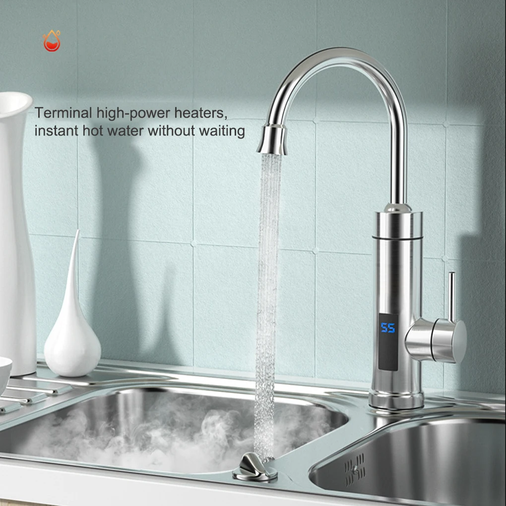 

Water Heater Electric Mixer IPX4 Waterproof Faucet LED 360 Degree Rotatable Tap Fast Heating Bottom Inlet Type 6