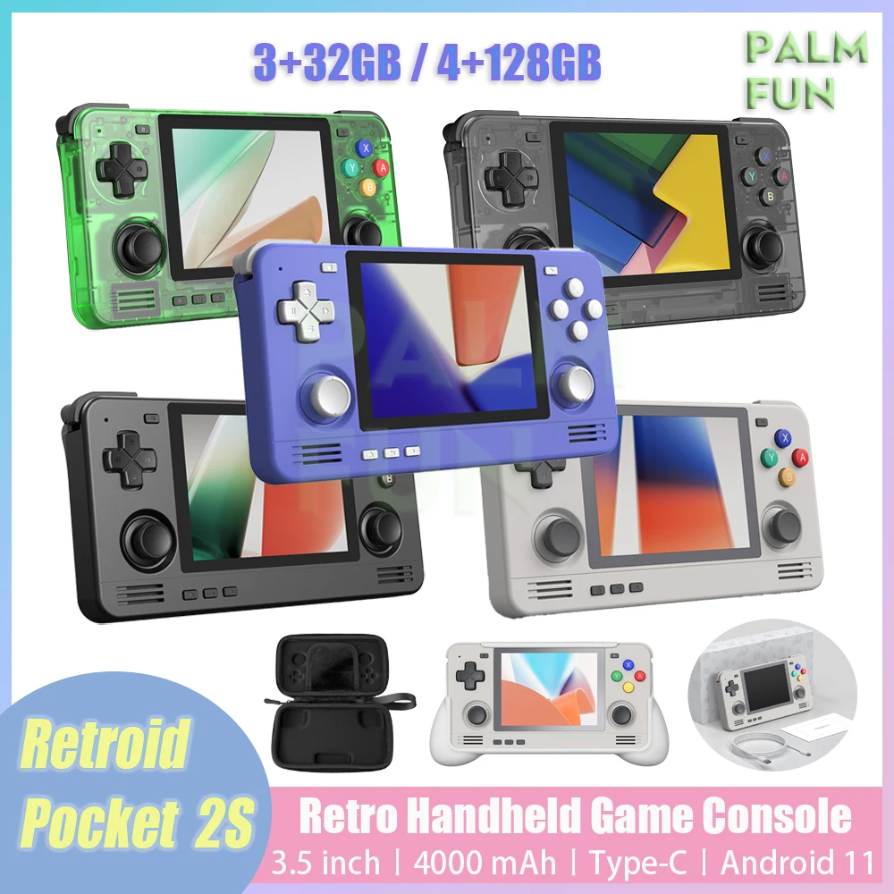 Портативная игровая консоль Retroid Pocket 2S, 3,5 дюйма, сенсорный экран, портативная игровая консоль Android 11 RP2S, ретро-видеоплеер, подарок