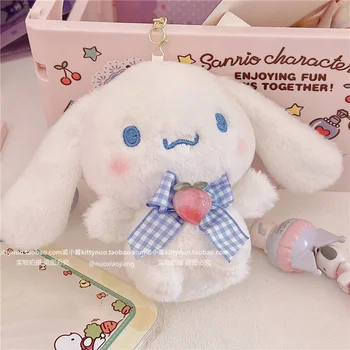 Sanrio Plush Keychain Hello Kitty MyMelody Kuromi Cinnamoroll Cartoon  Animal Stuffed School Bag Pendant Backpack Decoration Doll