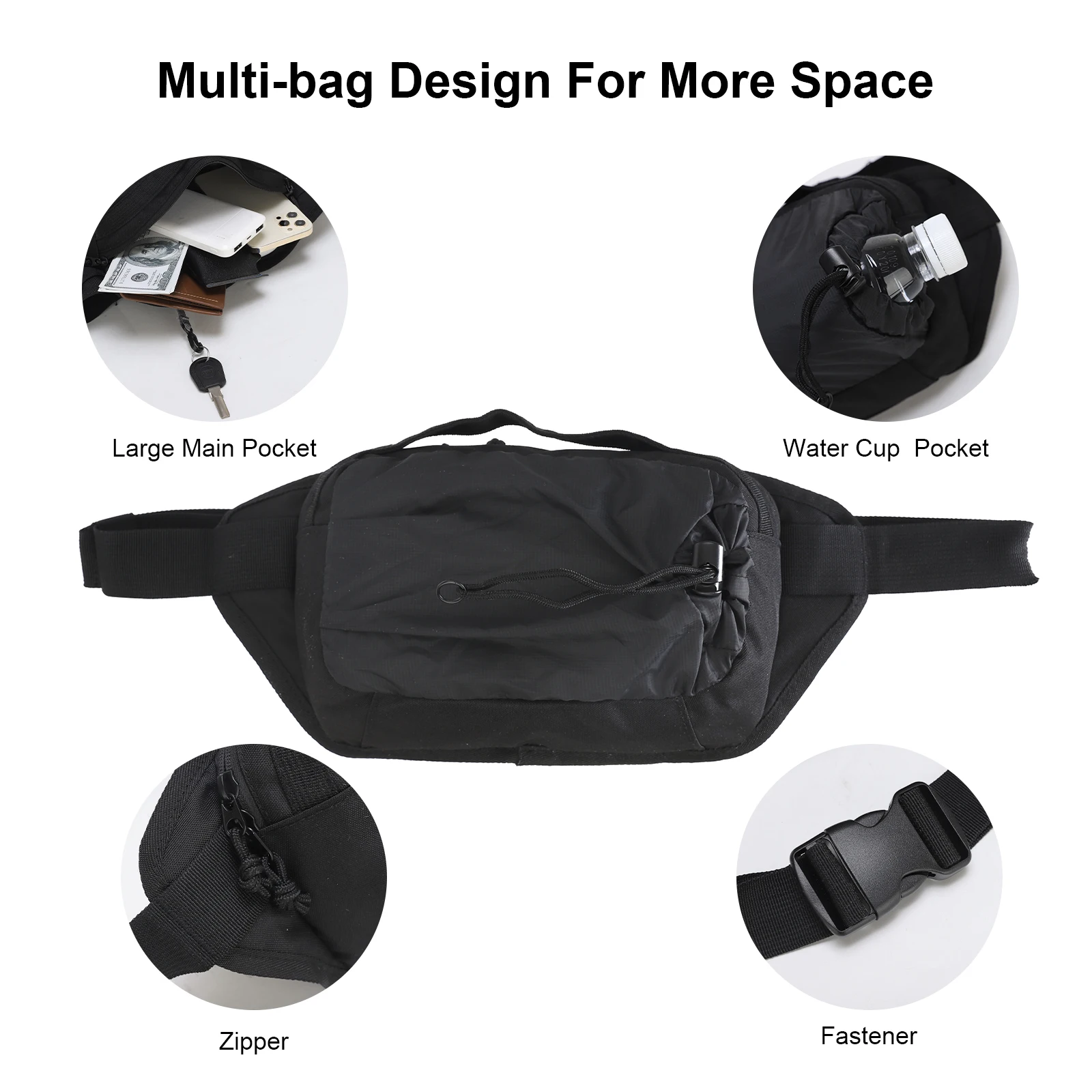 SUN EIGHT The Price Of Man Bag Kangaroo Man Nylon 30cm Solid Nylon Unisex Casual Waist Packs Kangaroos For Women 8590