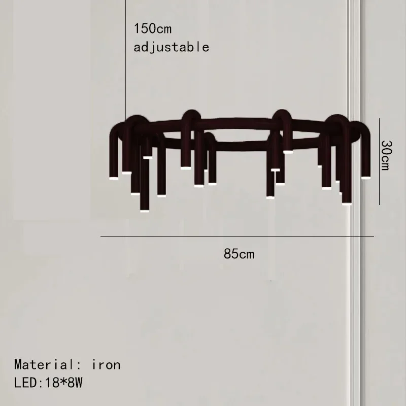 

Дизайнерская U-образная железная светодиодная люстра в скандинавском стиле, креативный подвесной светильник для гостиной, бара, ресторана, домашнее декоративное освещение