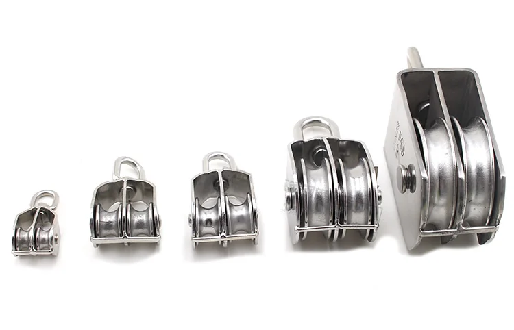 

304 stainless steel Double pulley, Lifting the hanging wheel,Fixed/Lifting/Driving pulley,Rotating rings,Industrial Hardware