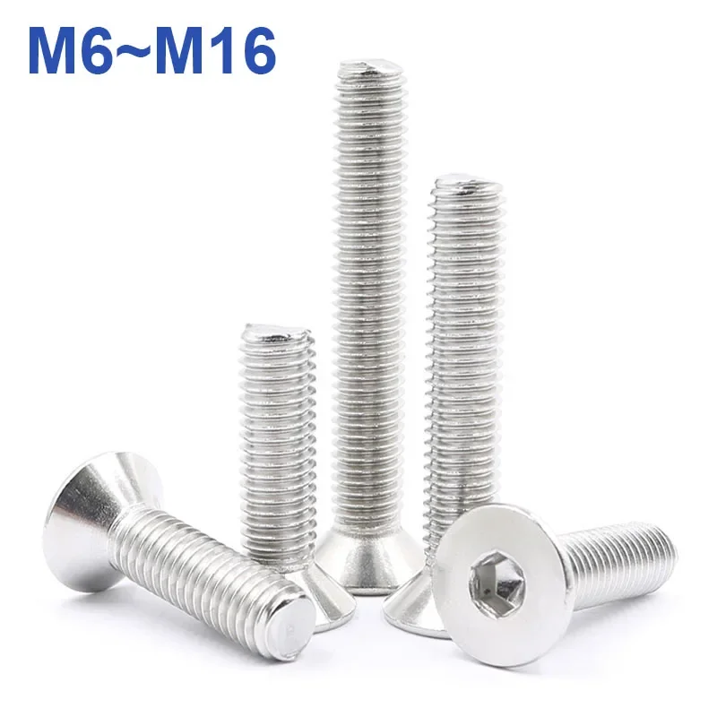 Болт с шестигранным углублением М6 М8 М12 М16 304 A2 DIN7991 из нержавеющей стали