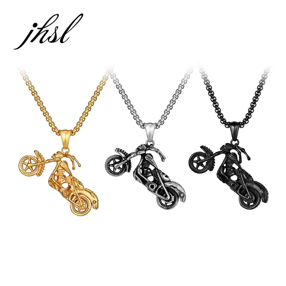 

JHSL мужское массивное ожерелье с подвеской для мотоцикла серебряного цвета модные ювелирные изделия цепь из нержавеющей стали оптовая продажа Прямая поставка