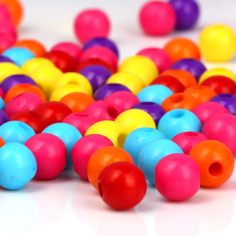 

6mm 100pcs/batch Mixed Color Acrylic Smooth Round Ball Spacer Beads DIY Earring Bracelet Necklace Necklace Jewelry Manufacturer