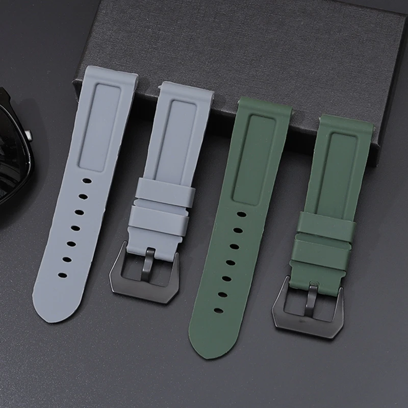 Ремешок силиконовый для часов сменный Браслет из нержавеющей стали с пряжкой