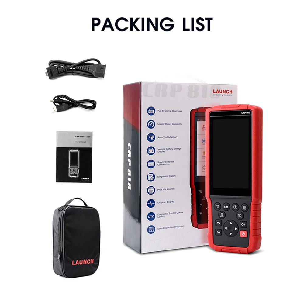 Диагностический сканер Launch X431 CRP808 полная система OBD2 с 5 специальными функциями