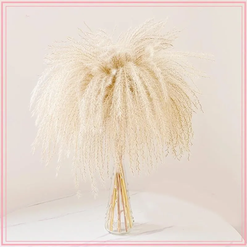

Натуральный сушеный цветок 40 см, тростник, букет цветов для домашнего декора, маленькая пампасная трава, Свадебный сухой цветок, цветочный букет