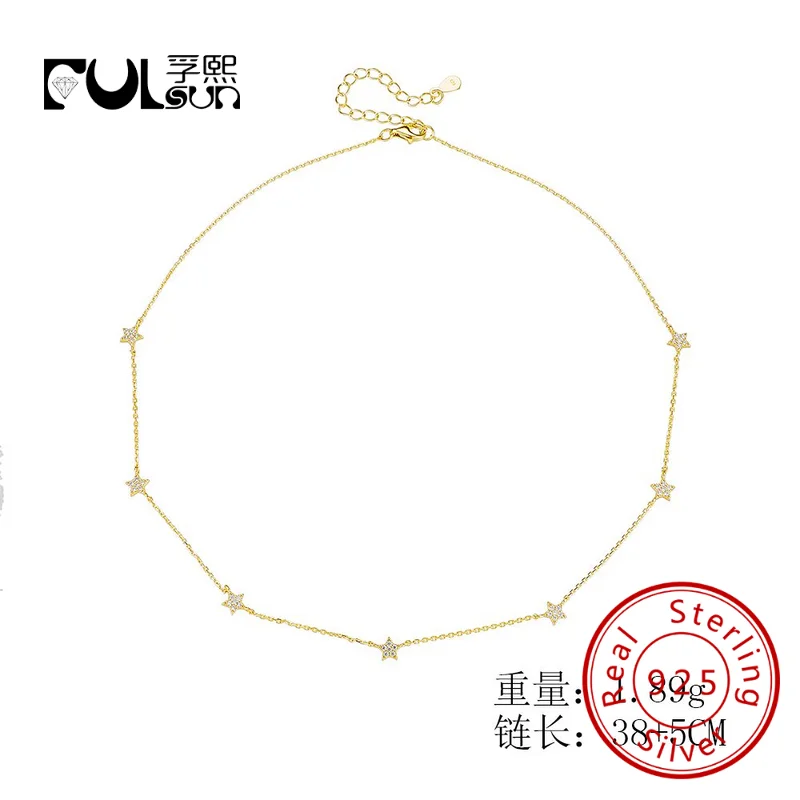 Новое позолоченное дизайнерское ожерелье fulsun из стерлингового серебра 925 пробы, фабрика, оптом