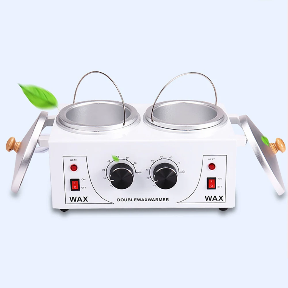 

Double Pot Wax Heater Electric Hair Removal Tool Depilatory Wax Machine Hands Feet Paraffin Wax Therapy Depilatory Salon Beauty