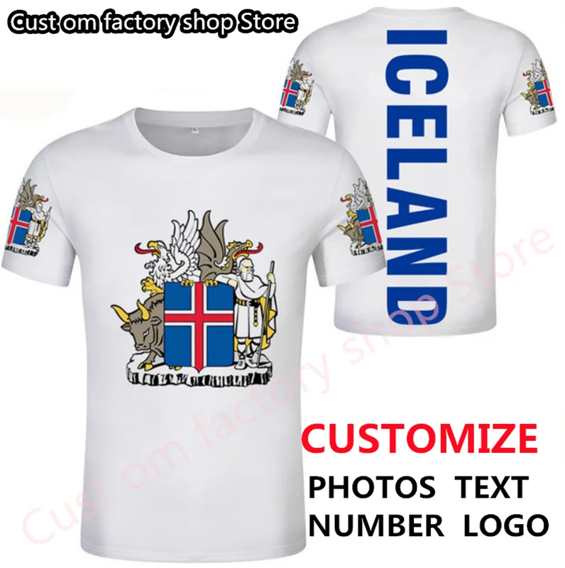 

Iceland t-shirt free custom diy name number ISL t-shirt country flag Iceland 3D T-shirt print photo clothes football jersey