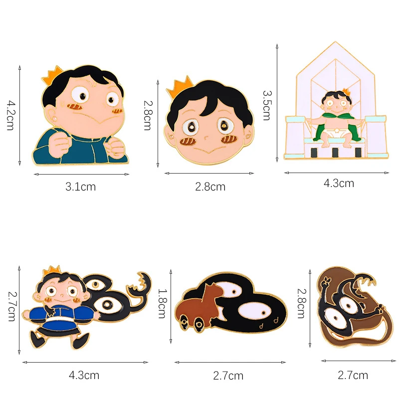 Эмалированные значки Ranking of Kings Принц Боджи Картун Кьют Бейдж Глаз Брошь Аниме Значки на запонках Школьные аксессуары для сумок Детские подарки.