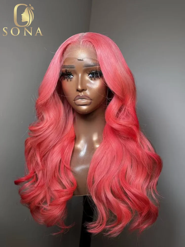 

Предварительно выщипанный парик 13X6 розового оранжевого черного цвета фронтальный Парик HD прозрачные цветные человеческие волосы 13X4 фронтальные парики на сетке для женщин 30 32 дюйма