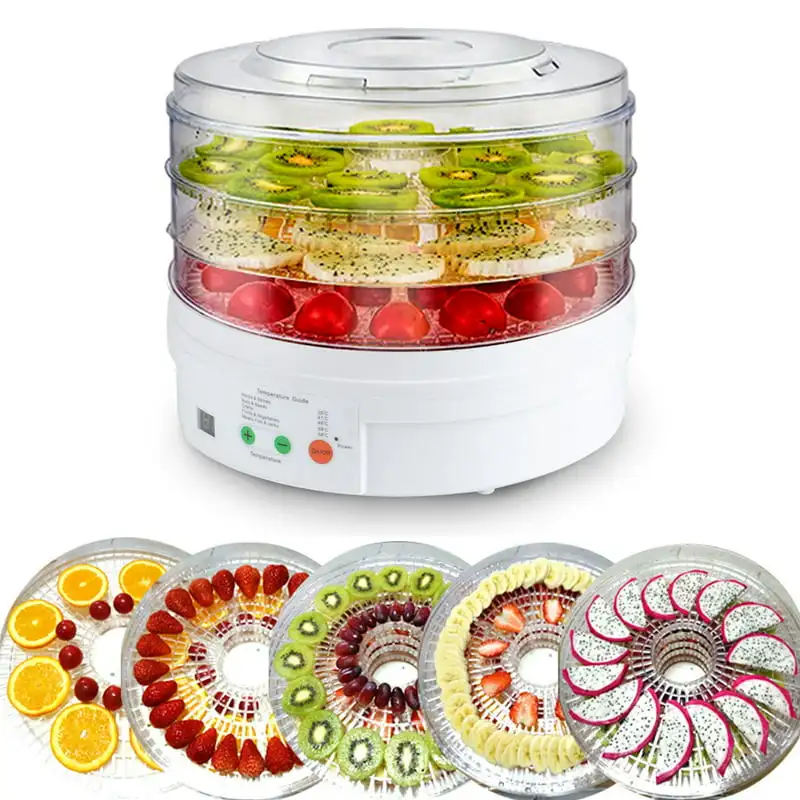 

Dehydrator 3 Tier , 360 Degree Heating Cycle, Multi-Tier Food Preserver for Meat or Fruit Vegetable Dryer