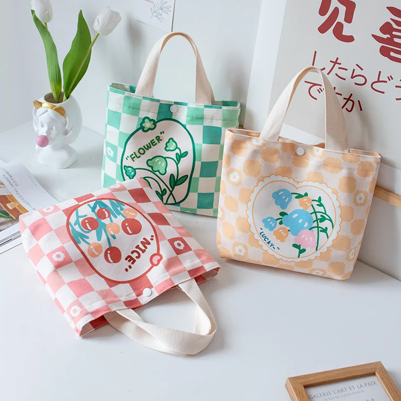 

Korean Floral Print Fashion Mini Handbags Women Flower Lunch Bags Phone Bag For Cute Girl Purse Shopping Bag