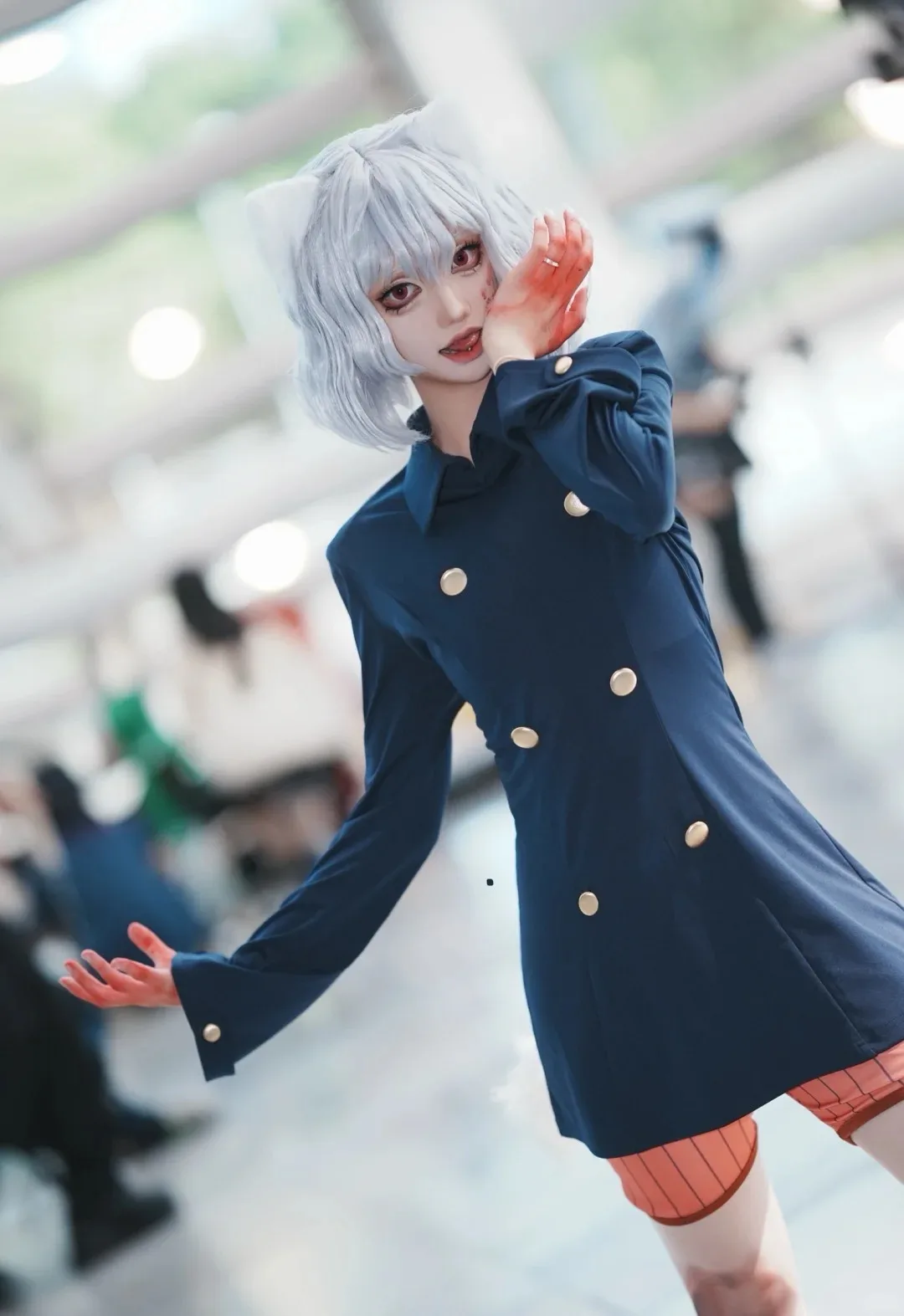 Фото Костюм для косплея Неферпиту из аниме Hunter × Hunter: топ, брюки, носки, парик, полный комплект, наряд кошки на Хэллоуин, для ролевых игр, для женщин №3