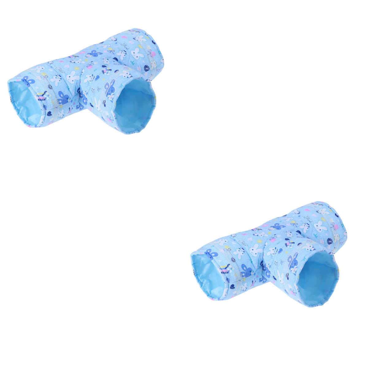 

2pcs Animal Tunnels 3 Way Tubes with Cartoon Printed Playing for Cats Guinea Rabbits (Rabbit)