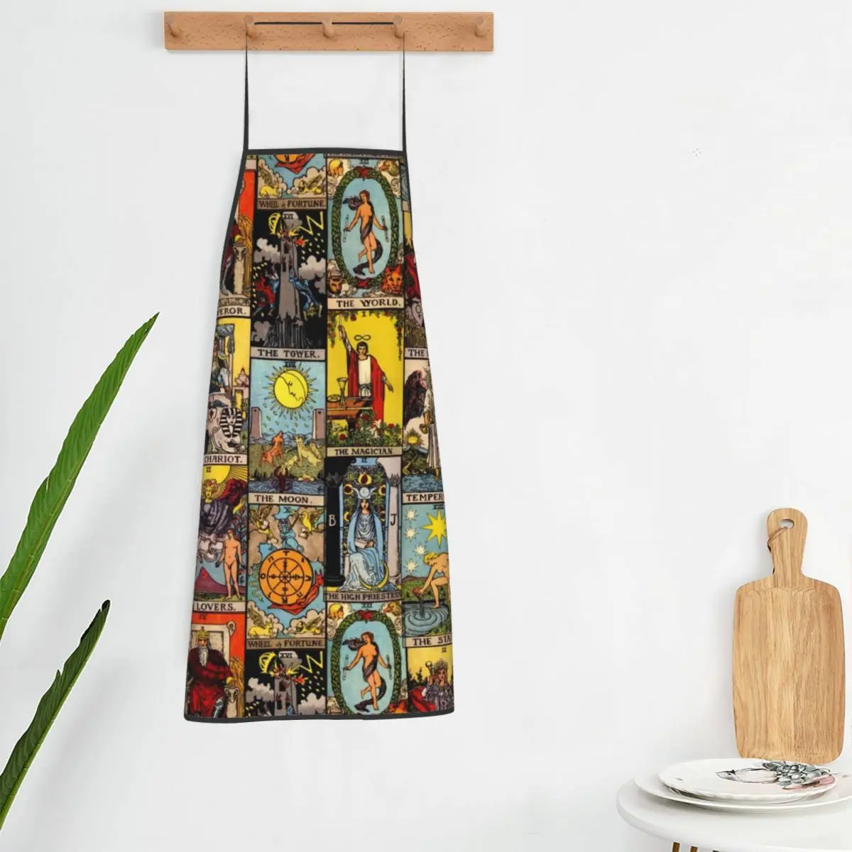 

Vintage Moon Apron Tarot Art Collage Fashion Cooking Kitchen Accessories Restraunt Barber Aprons without Pocket