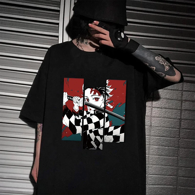 

Demon Slayer Hot Anime T-Shirt Funny Casual Summer Short Sleeved Tops Men Women Harajuku Cool T Shirt Unisex Tees Male