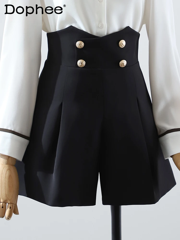 

Suit High Waist Shorts Women Summer 2022 New Thin White Commuter Professional Black Wide Leg Shorts 2022 New Summer Short Pants
