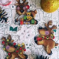 refrigerator sticker christmas deer 1 craft christmas cross stich set counted diy cross stitch kits fridge refridgerator