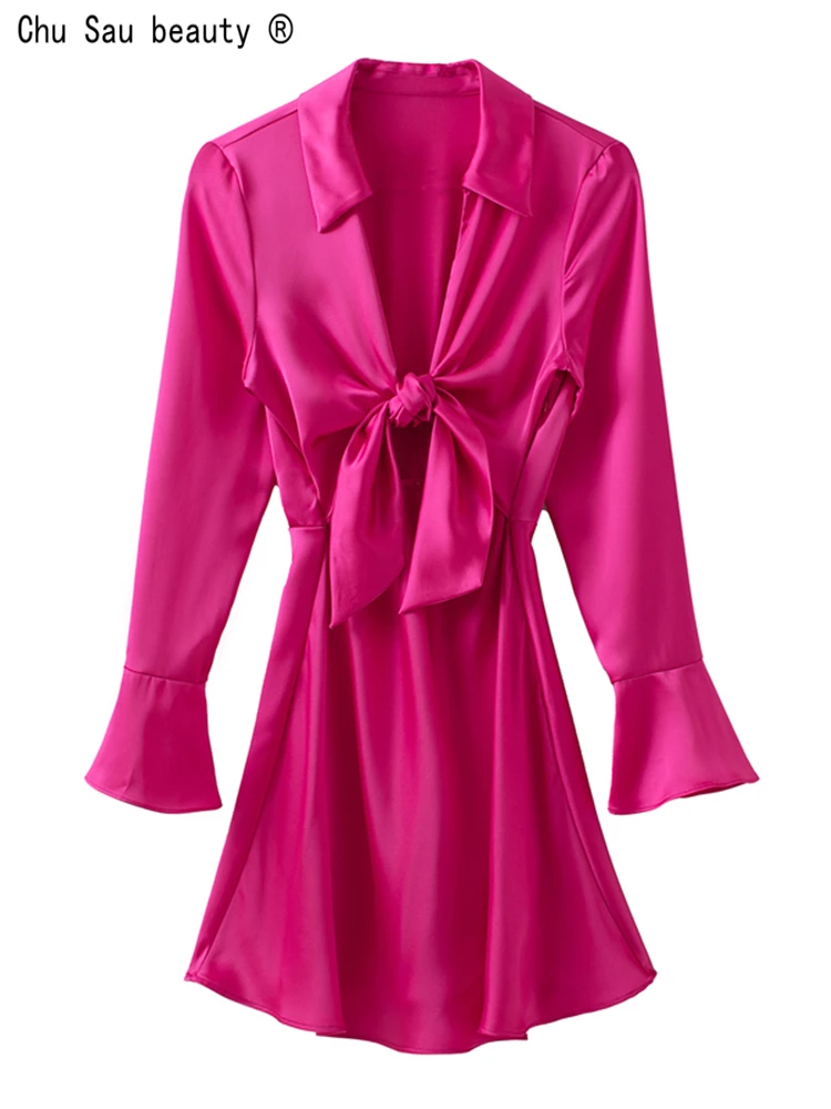 

Женское Повседневное платье-трапеция ZA, облегающее однотонное платье со складками и завязками, весна 2022