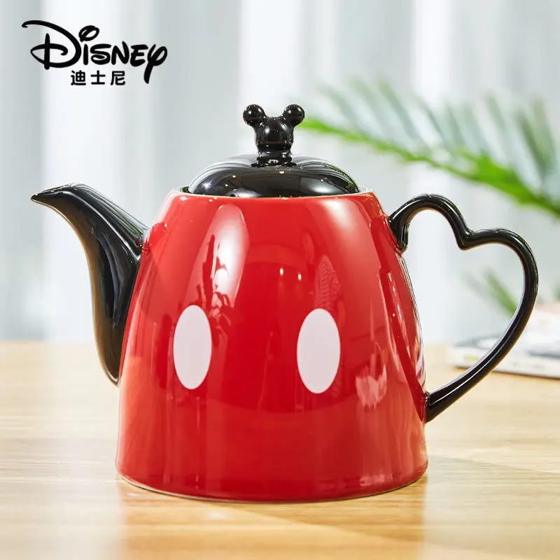 

Disney Mickey Mouse 3D Teapot Large capacity Cool Kettle High Temperature Cartoon ceramic kettle Coffee cup 1.2L+150ML