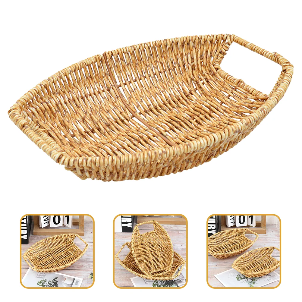 Snack Basket Snack Container Snack Showing Tray Multifunction Handmade Basket Pp Tea Serving Tray Home Organizing Basket