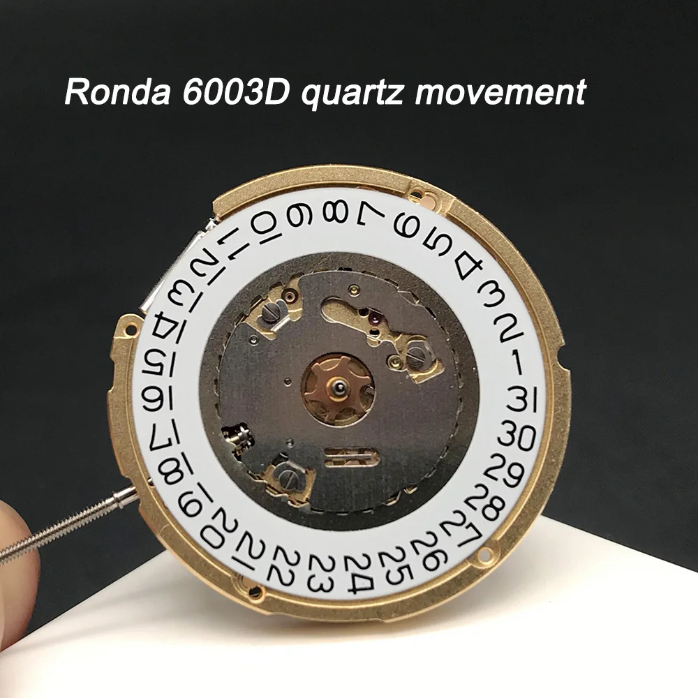 

Ronda 6003D/6003.D Original Mechanism Replacement for Wristwatch Golden Parts White Datewheel