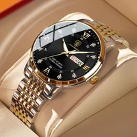business top brand luxury luminous quartz watch men fashion chronograph waterproof stainless steel men watch relogio masculino