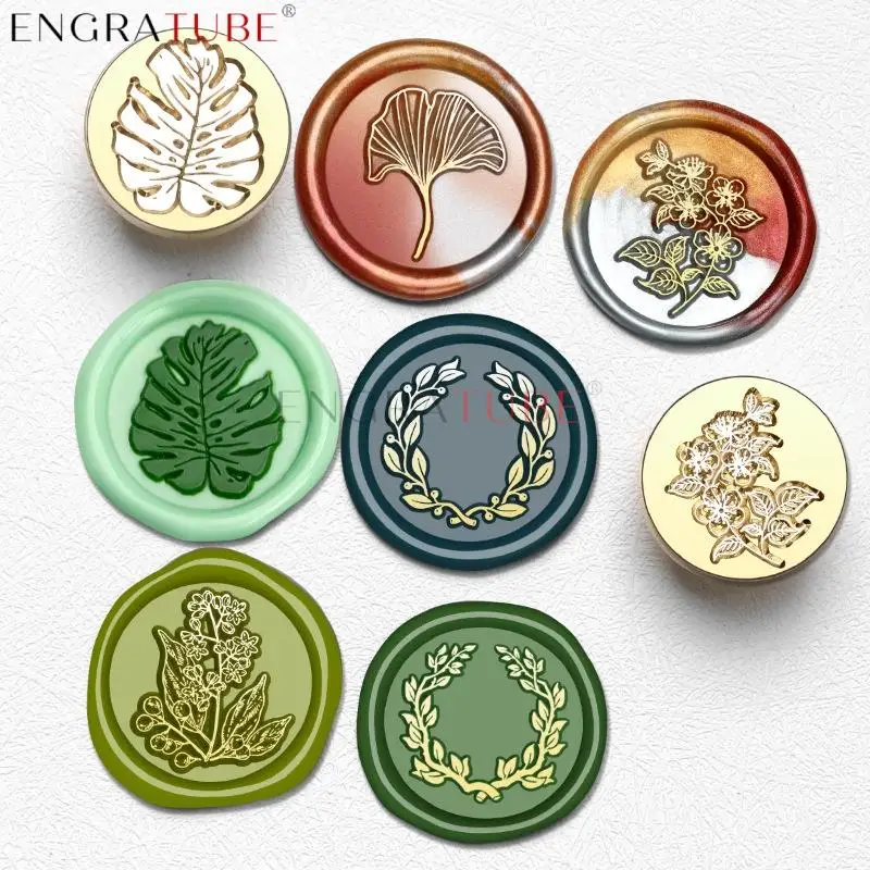 Латунный восковой штамп 25 мм серия растений розмарин лаванда ботанический сад