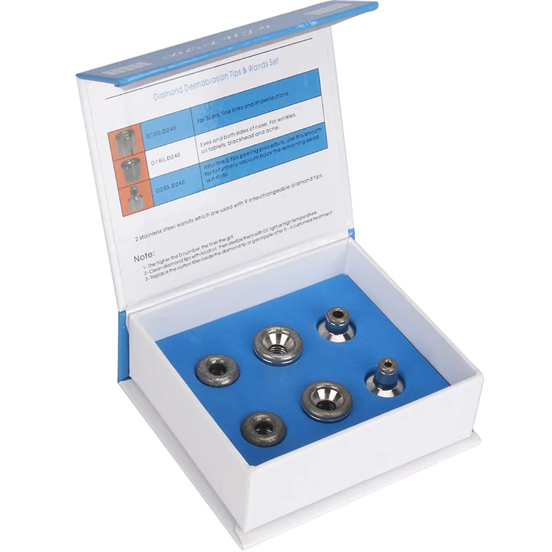 Прибор для микродермабразии 9 типов 3 жезла Алмазная дермабразия сменные