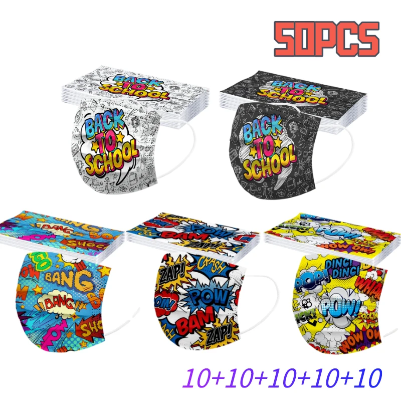 10 шт. детская разноцветная одноразовая маска для лица 3 слоя | Красота и здоровье