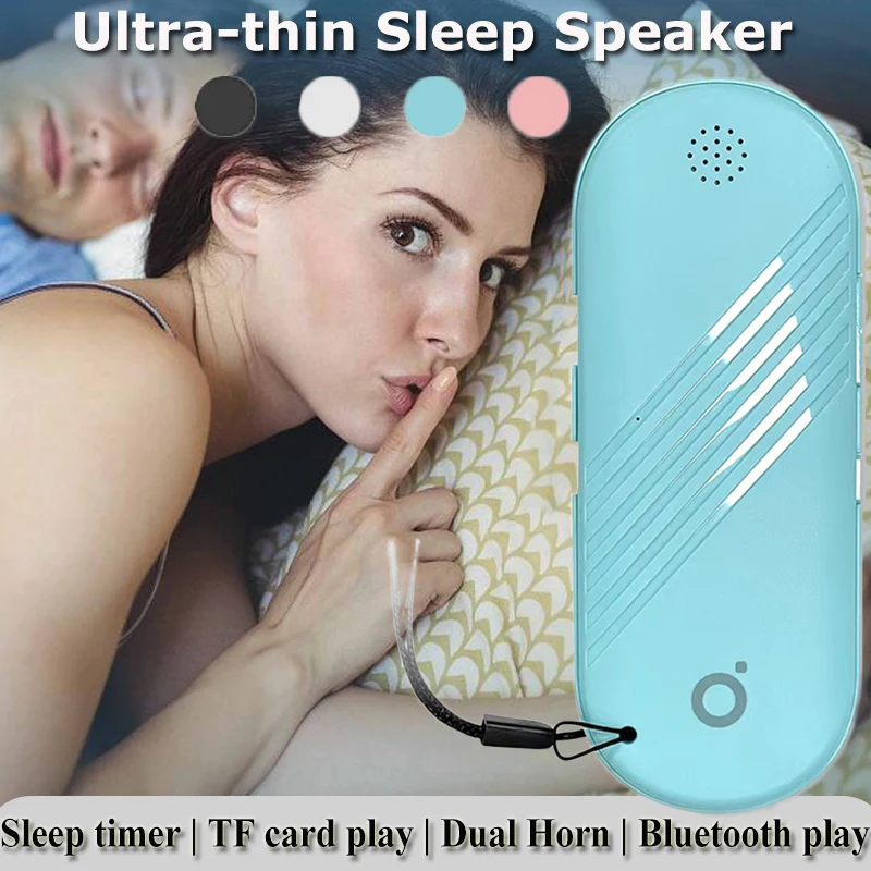 Ultra-thin Sleep Aid Bluetooth Speaker Mini Stereo Bone Conduction Soundbar Music Player Support Handsfree TF Card Sleep Timer