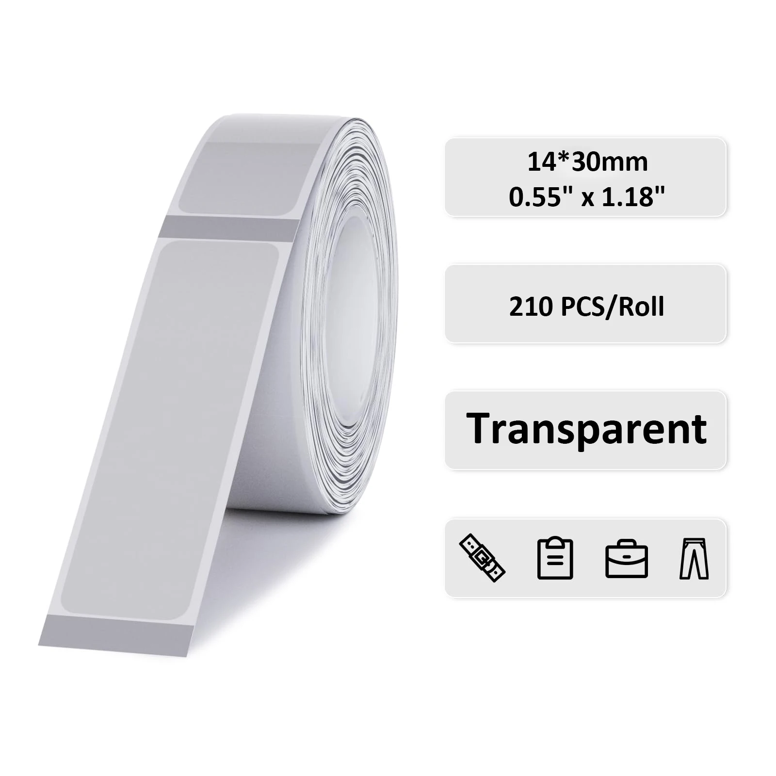 

Термоэтикетки прозрачные 14x30 мм Phomemo