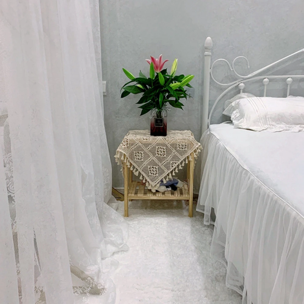 Занавеска из дамасской ткани с цветочным принтом для установки на потолке эркера