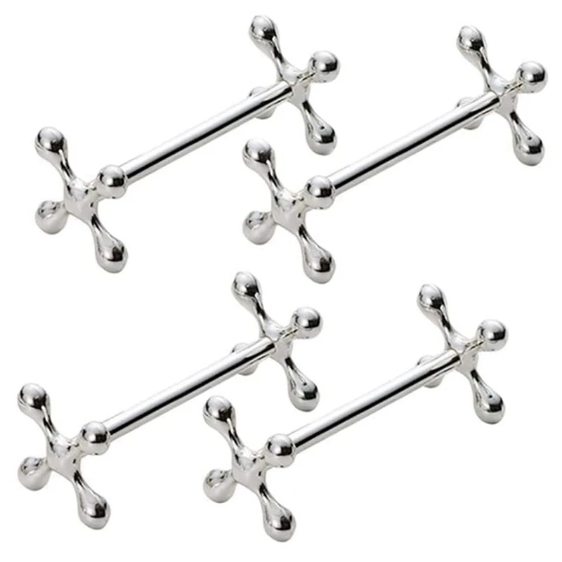 

4 Pcs Zinc Alloy Chopsticks Rest Spoons Stand Forks Knifes Holder Rack Stand Metal Craft Table Decoration (Silver)