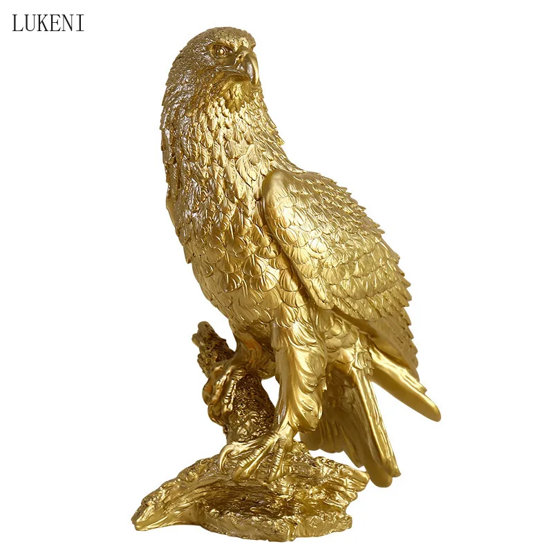 

Nordic Light Luxury Golden Eagle Eagle Animal Resin Decorative Ornaments Customer Dining Room Study TV Cabinet Furnishings