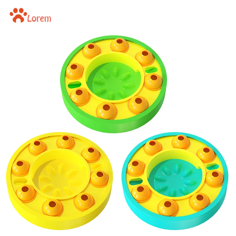 

Slow Feeder Dog Puzzle Toys Turntable Puppy Toy Interactive Leaking Food Dispenser Slow Eating Bowl Pet Cat Dog Training Game