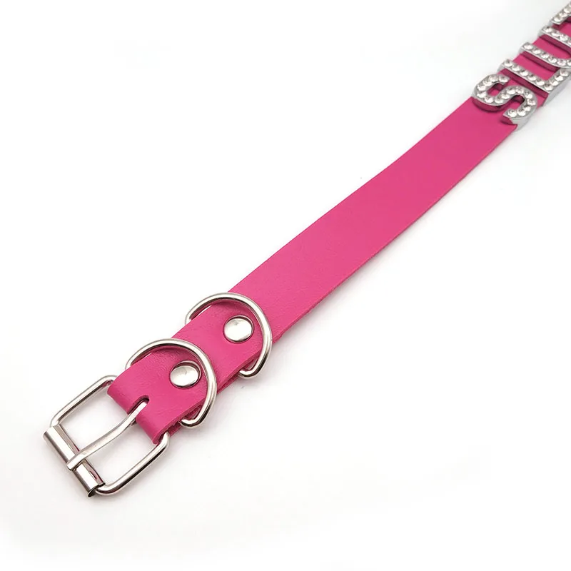 Пикантные горячие горный хрусталь буквы SLUT воротники колье ожерелья черный